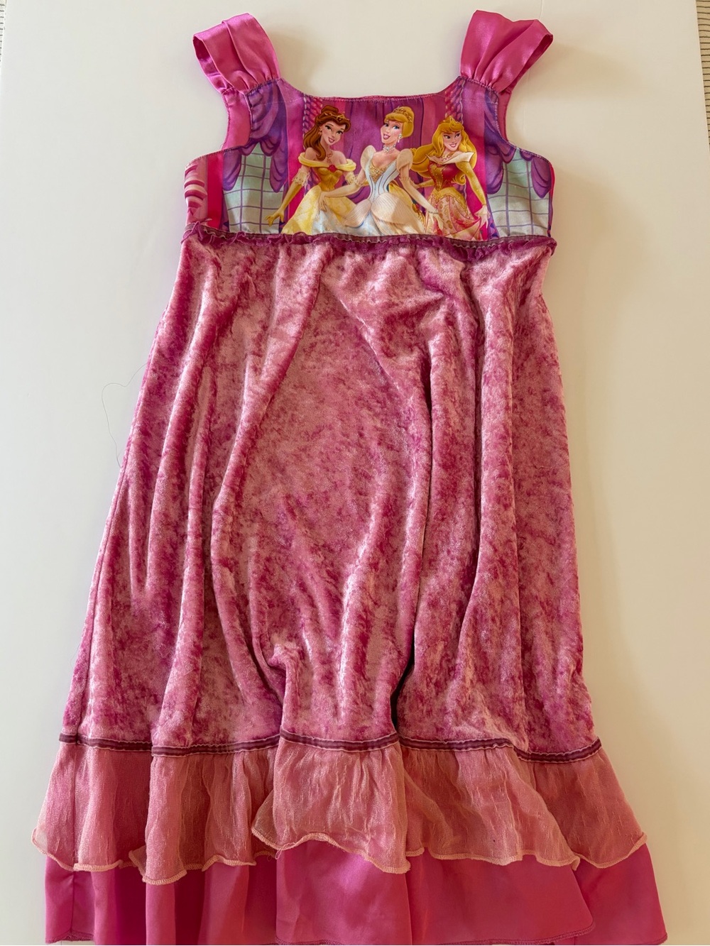 The Disney Store Pink Velour Girls Princess Nightgown Size S (4-5) - Picture 10 of 10